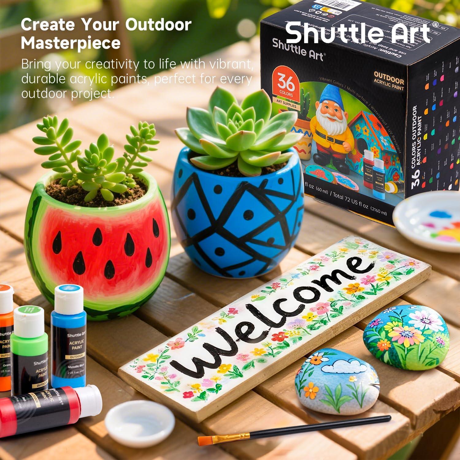 Juego de Pintura Acrílica Exterior Shuttle Art 36 Colores 60ml