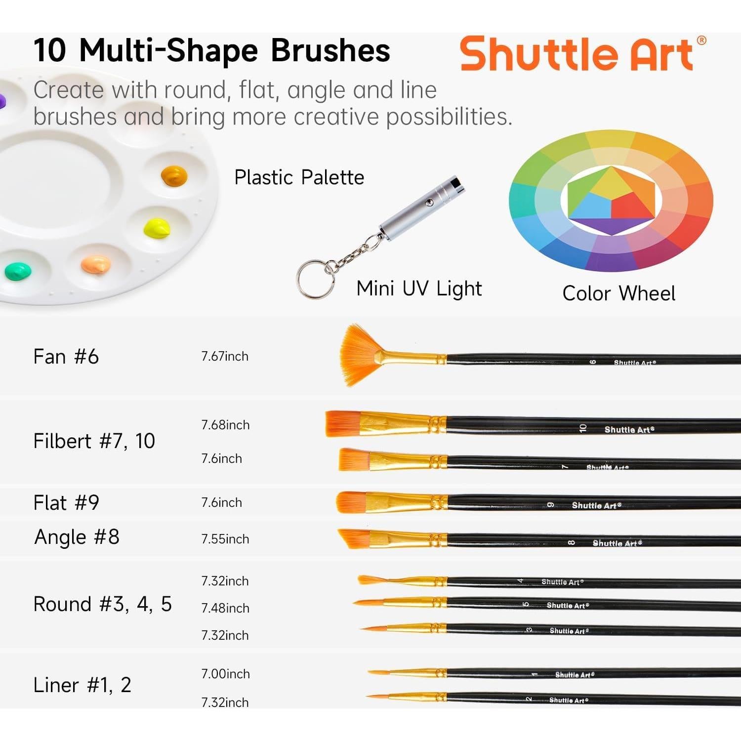 Juego de Pintura Acrílica Exterior Shuttle Art 36 Colores 60ml