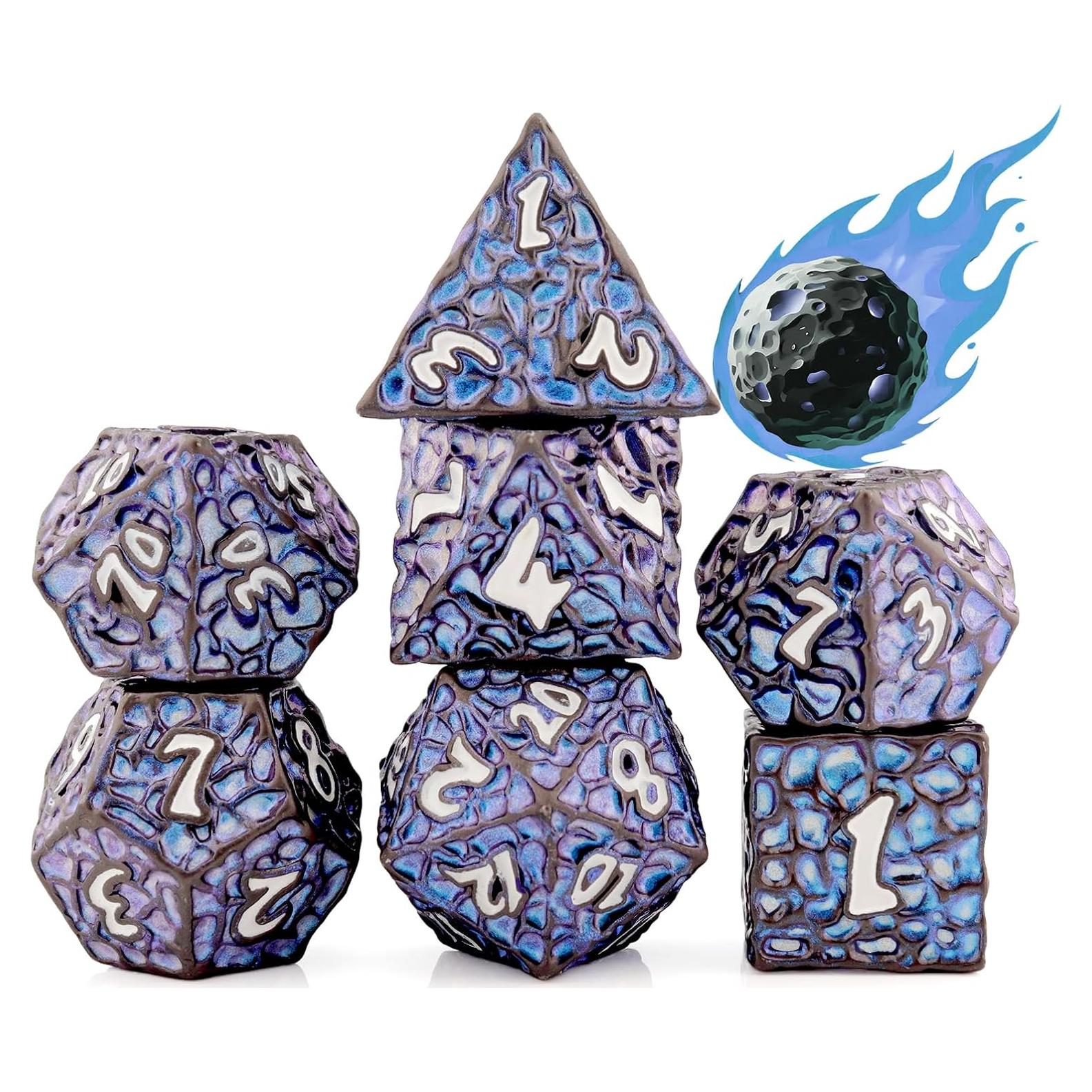 Conjunto de Dados Metálicos PJOY DND 7PCS Meteorito 16mm