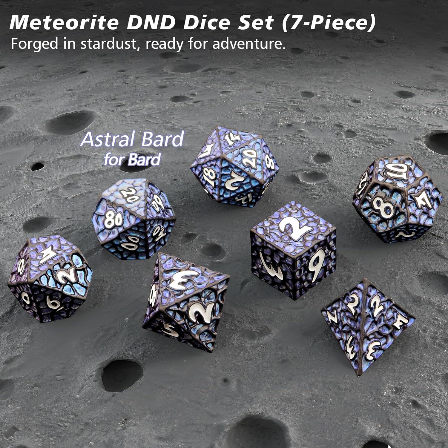 Conjunto de Dados Metálicos PJOY DND 7PCS Meteorito 16mm
