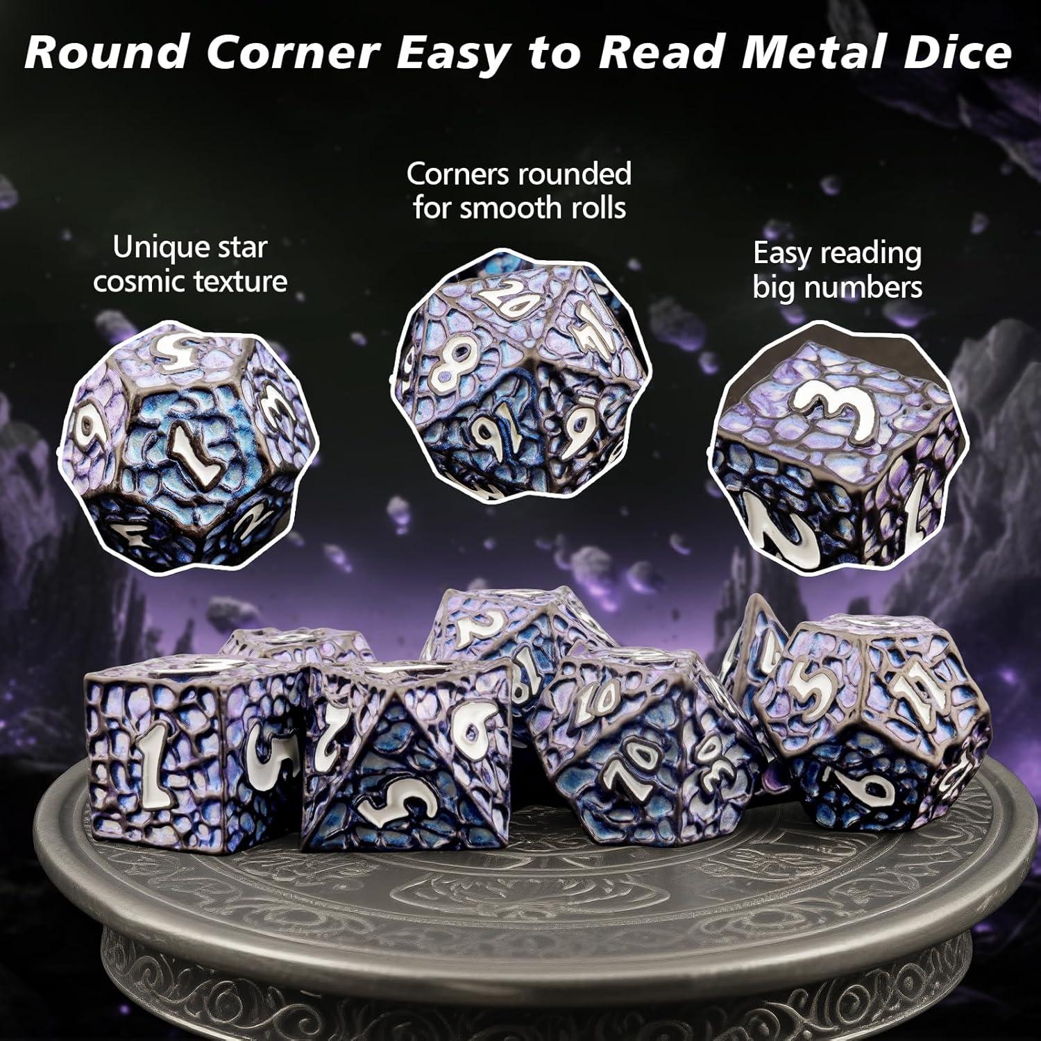 Conjunto de Dados Metálicos PJOY DND 7PCS Meteorito 16mm