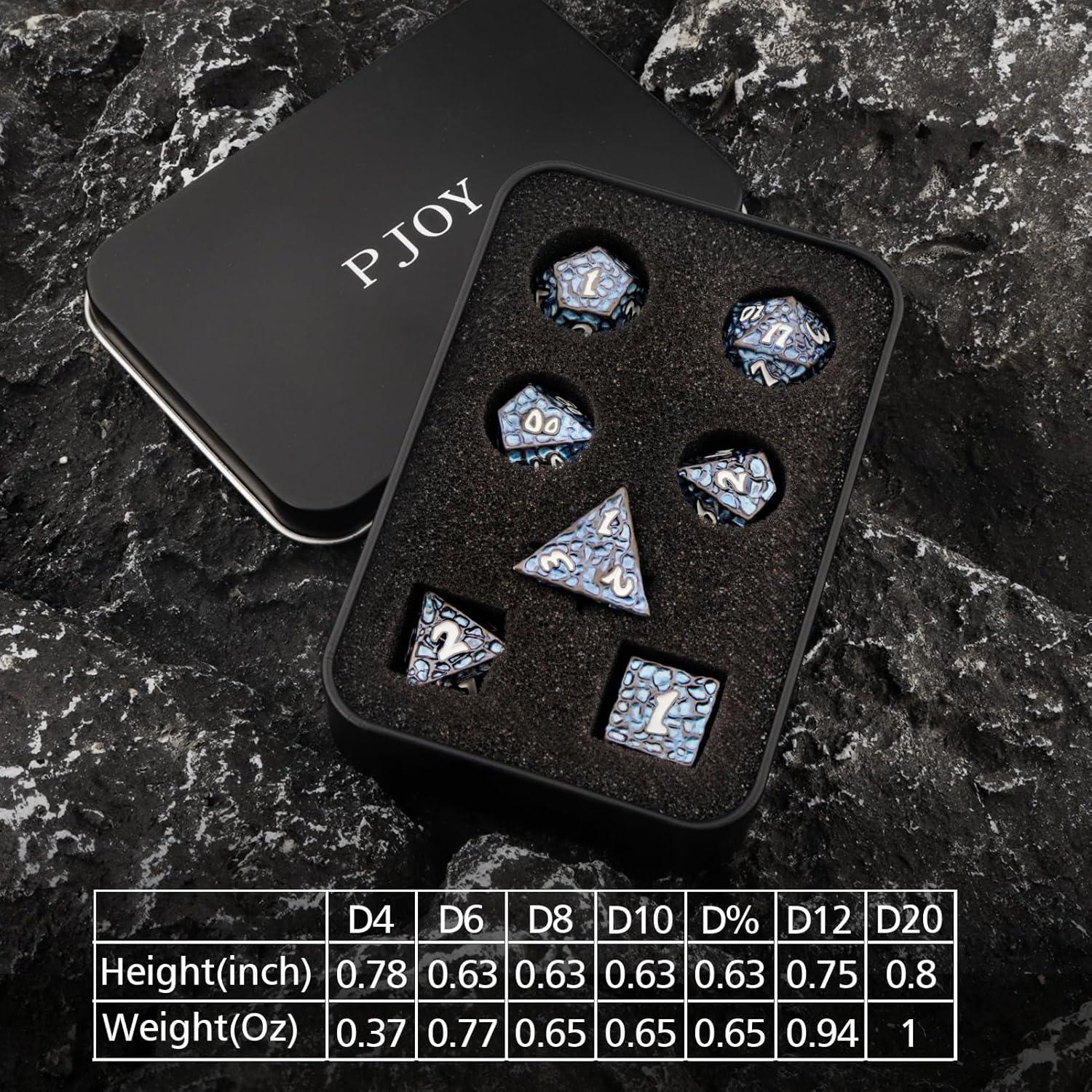 Conjunto de Dados Metálicos PJOY DND 7PCS Meteorito 16mm