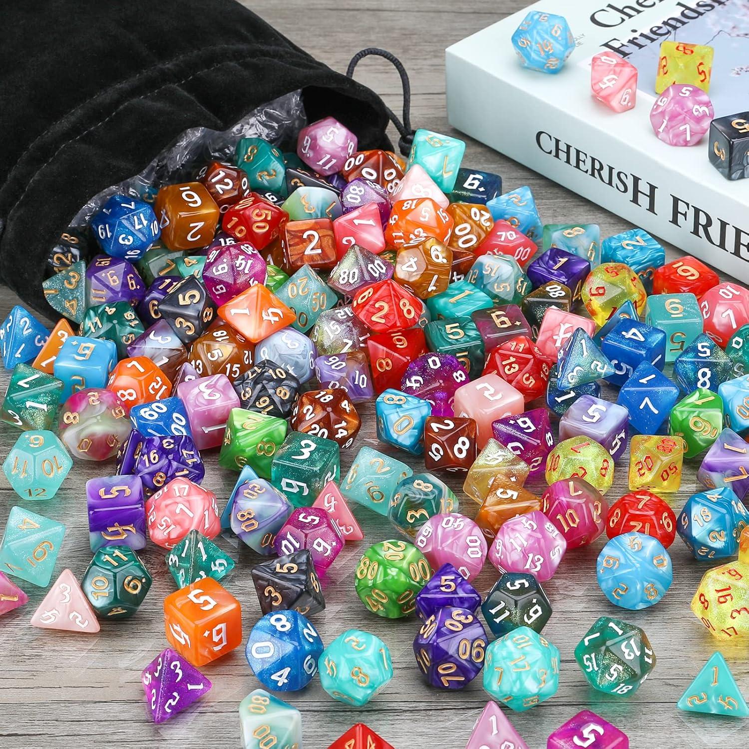 Juego de Dados Poliedricos DND Surhugvy - 175 Piezas Multicolores