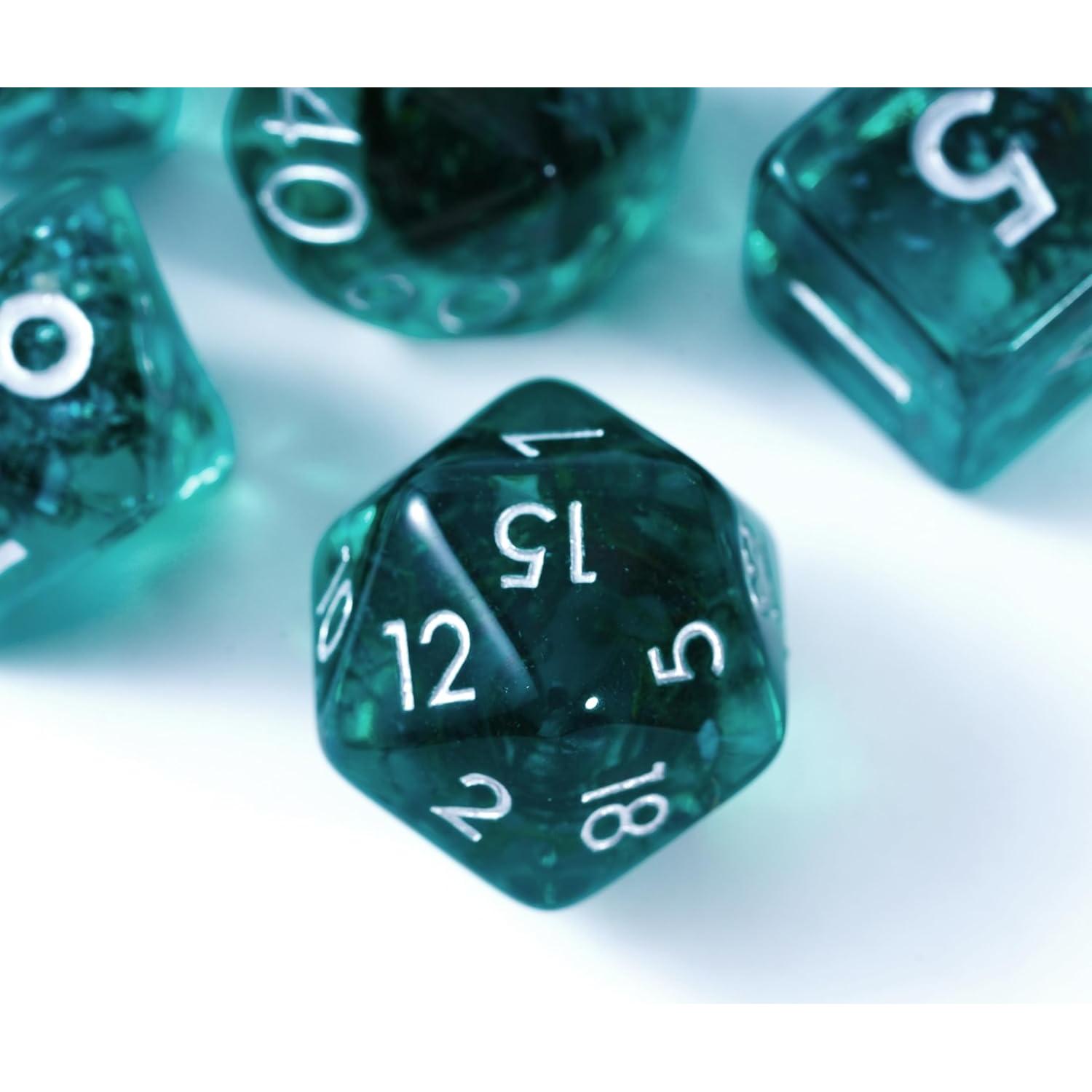 Juego de Dados Poliedricos Soar Forge Musgo Acuamarina D&D