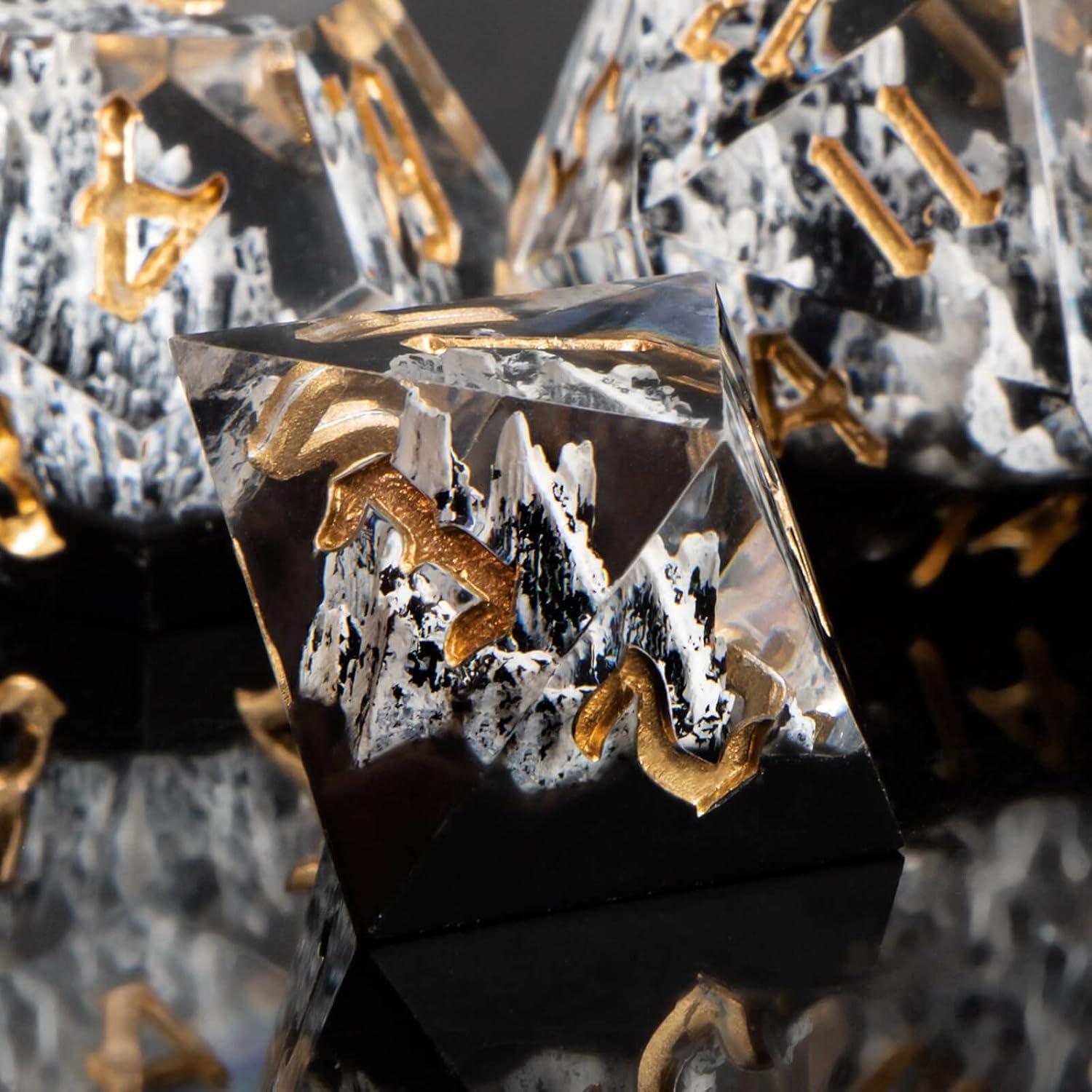 Juego de Dados de Resina DND Kerwells - 7 Piezas con Estuche