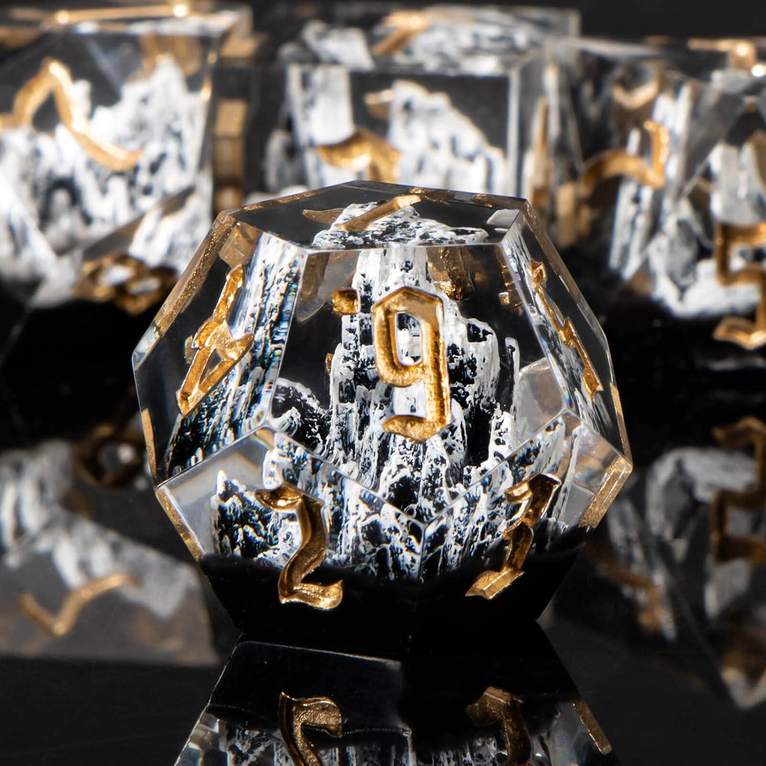 Juego de Dados de Resina DND Kerwells - 7 Piezas con Estuche