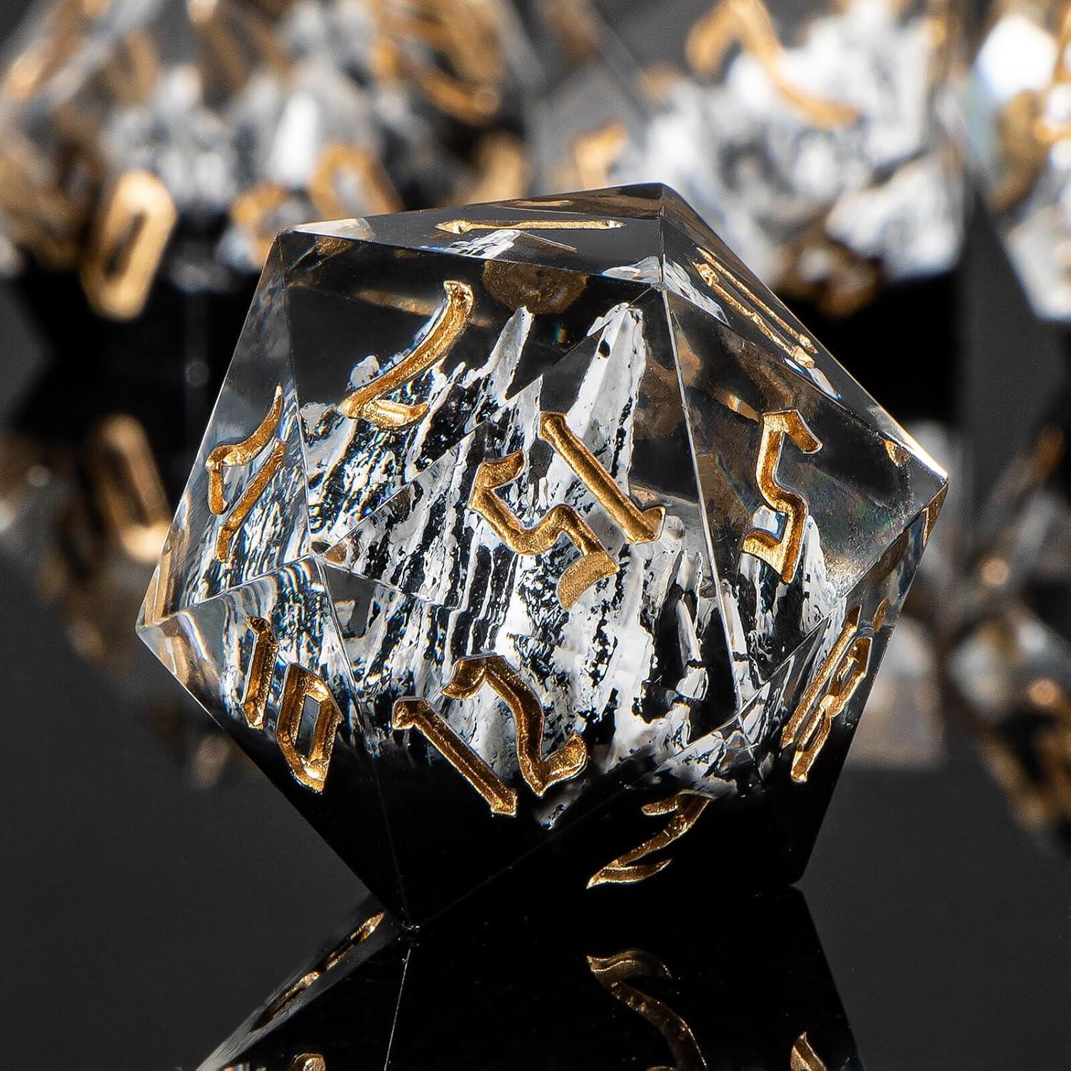 Juego de Dados de Resina DND Kerwells - 7 Piezas con Estuche