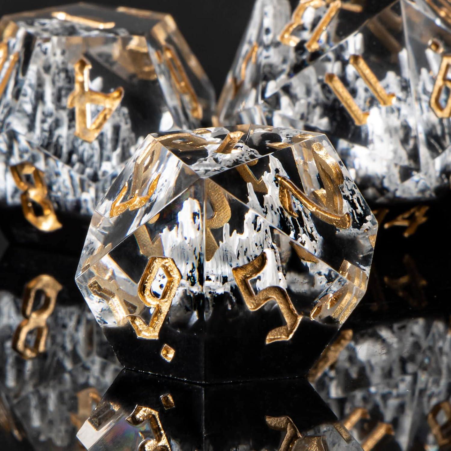 Juego de Dados de Resina DND Kerwells - 7 Piezas con Estuche