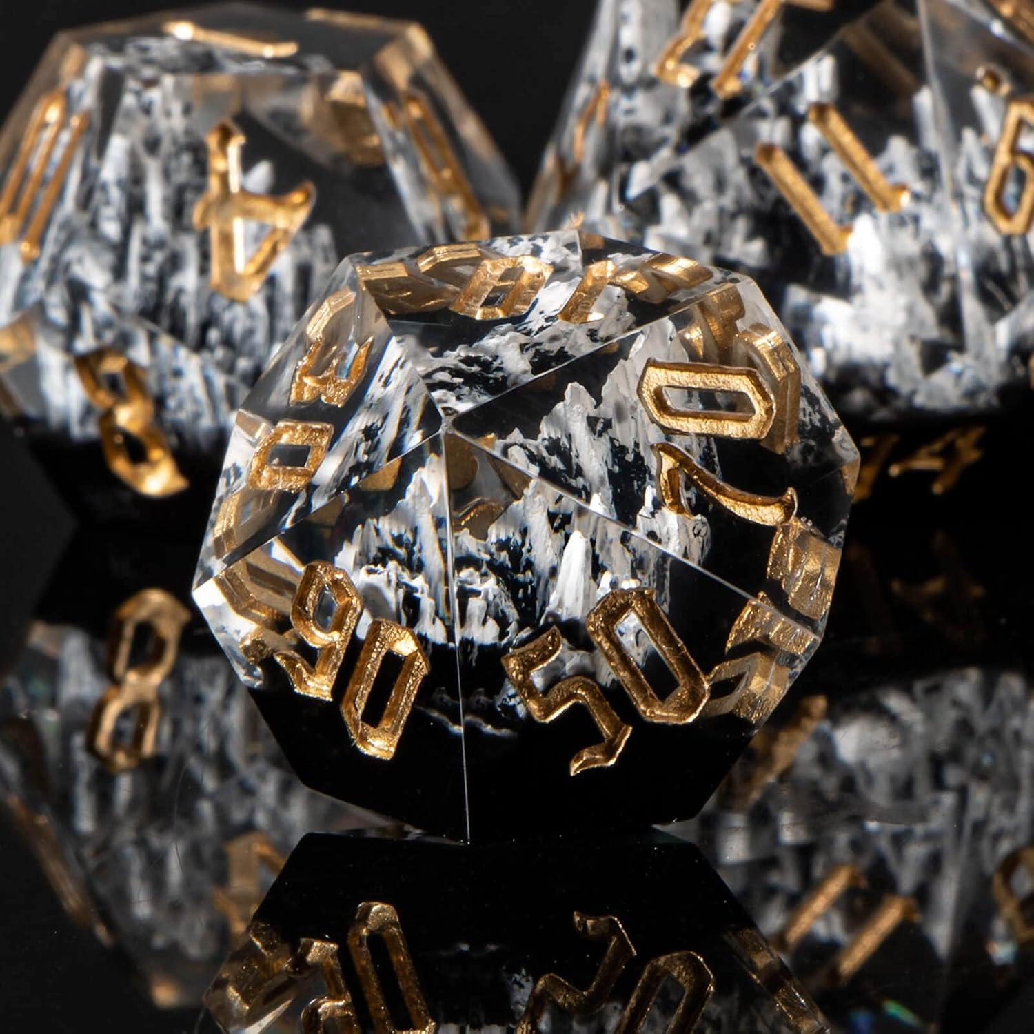 Juego de Dados de Resina DND Kerwells - 7 Piezas con Estuche