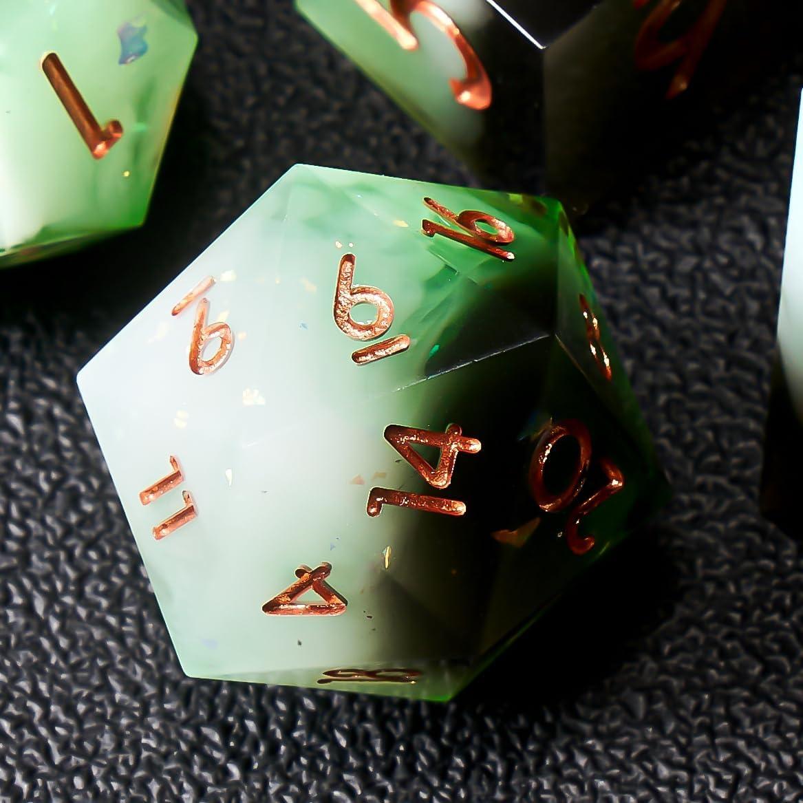 Juego de Dados DND Role Dice 7 Piezas Verde Gradual