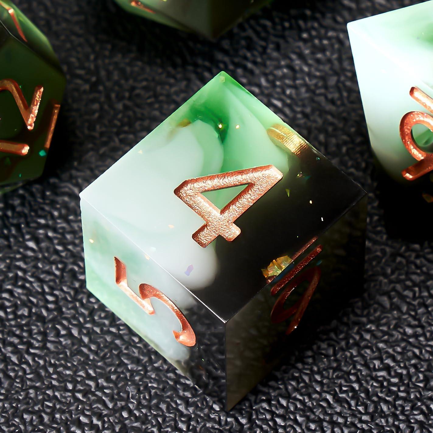 Juego de Dados DND Role Dice 7 Piezas Verde Gradual
