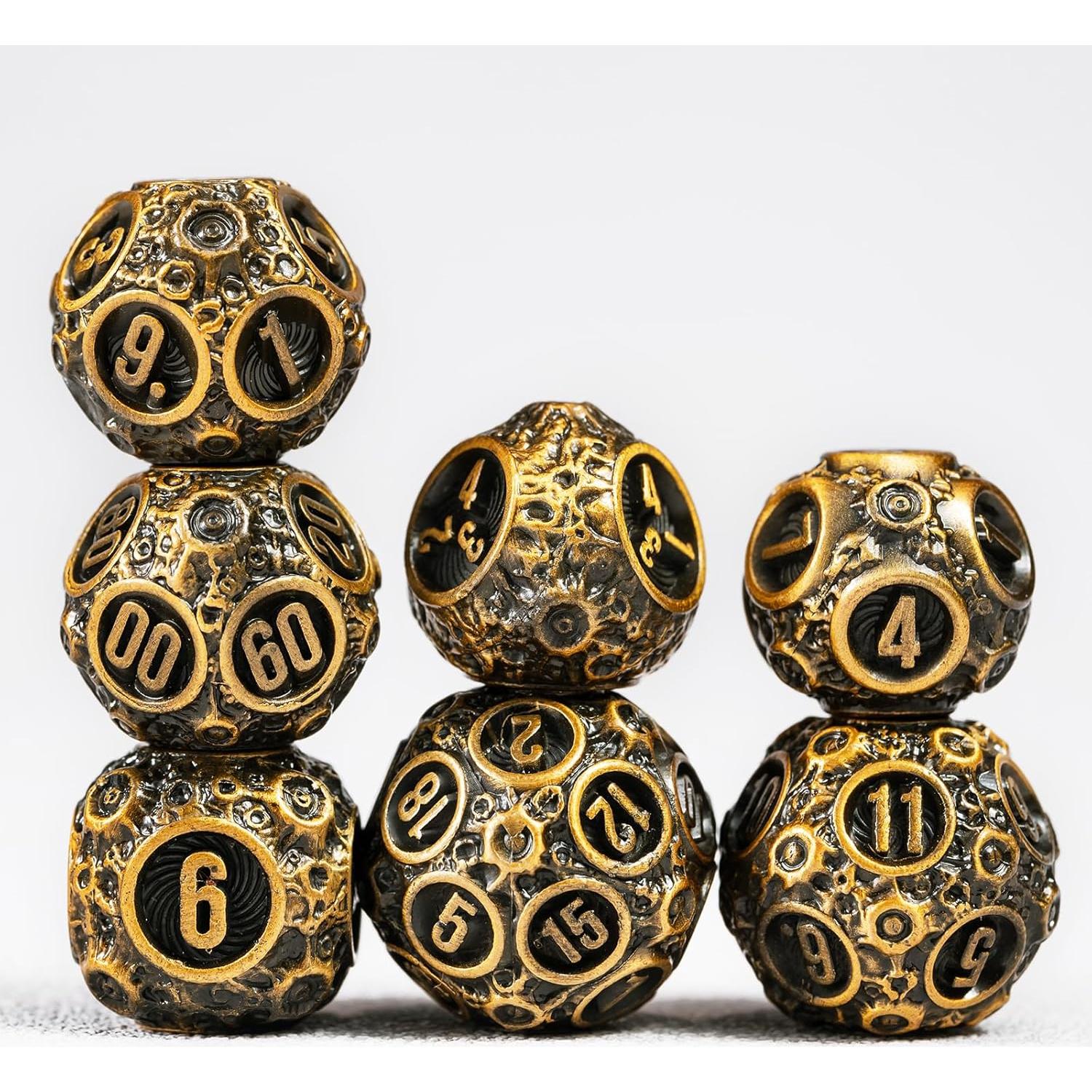 Juego de Dados D&D Unbeaten 7PCS Meteorito Metalicos