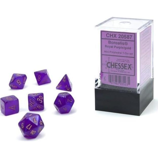 Juego de Dados Poliedricos Chessex Borealis Púrpura/Oro 10mm