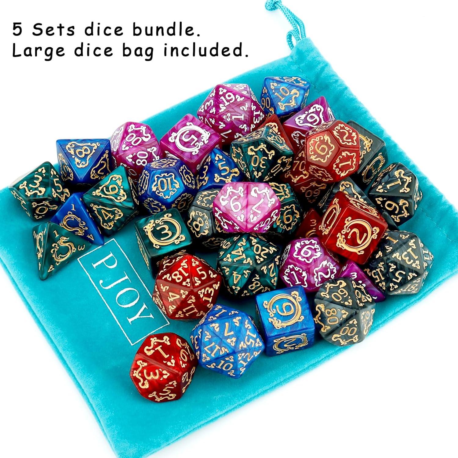 Conjunto de Dados Poliedricos PJOY DND 35pcs con Bolsa