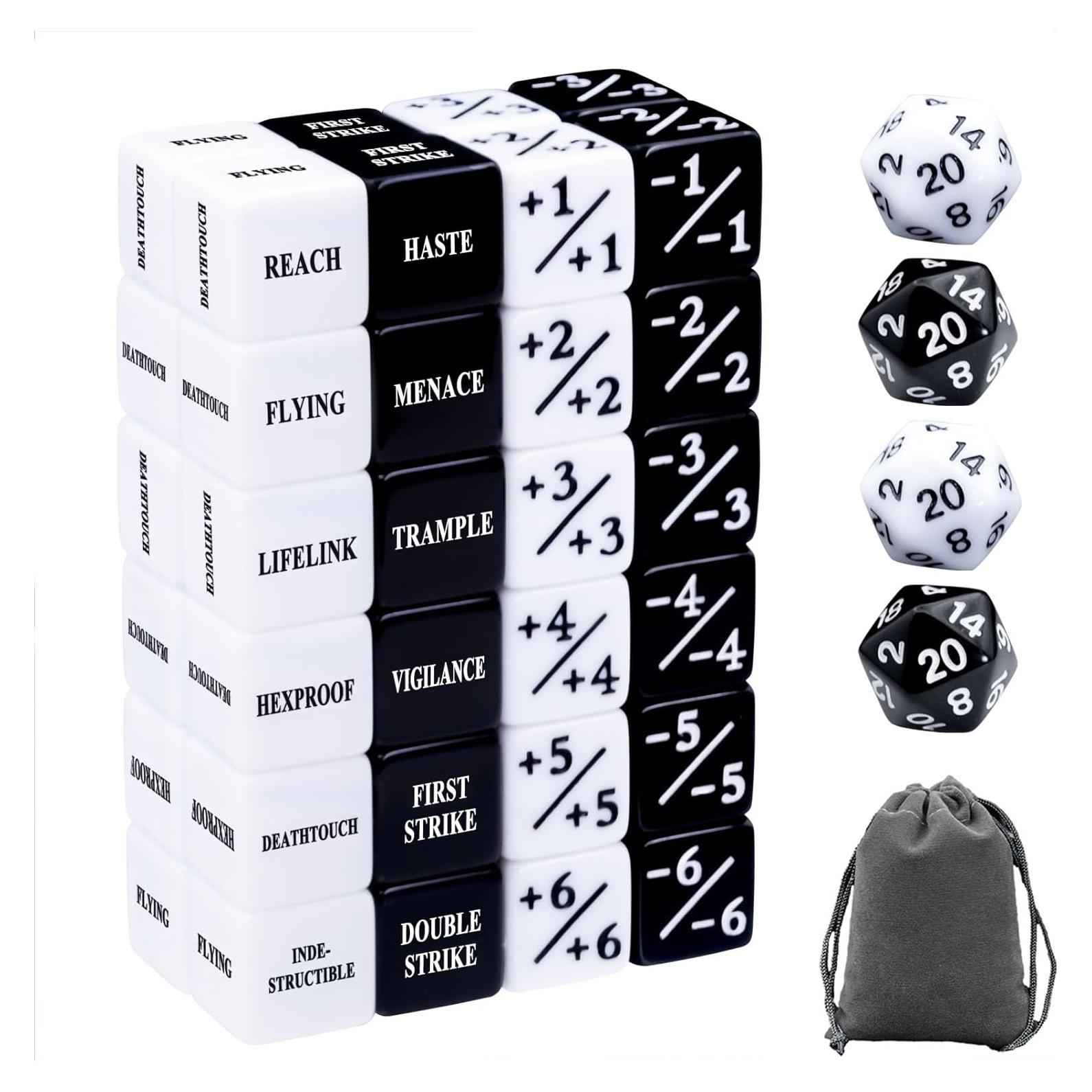 52 Piezas Dados de Contador de Palabras Clave MTG Tinzum