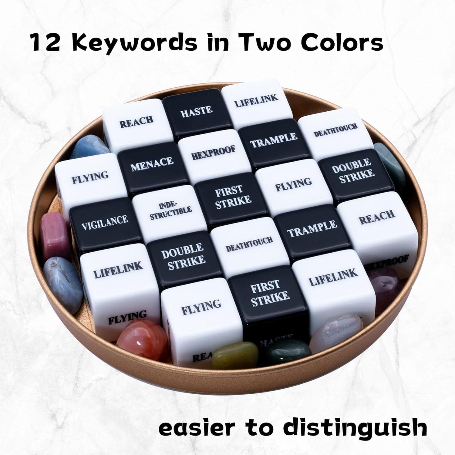 52 Piezas Dados de Contador de Palabras Clave MTG Tinzum