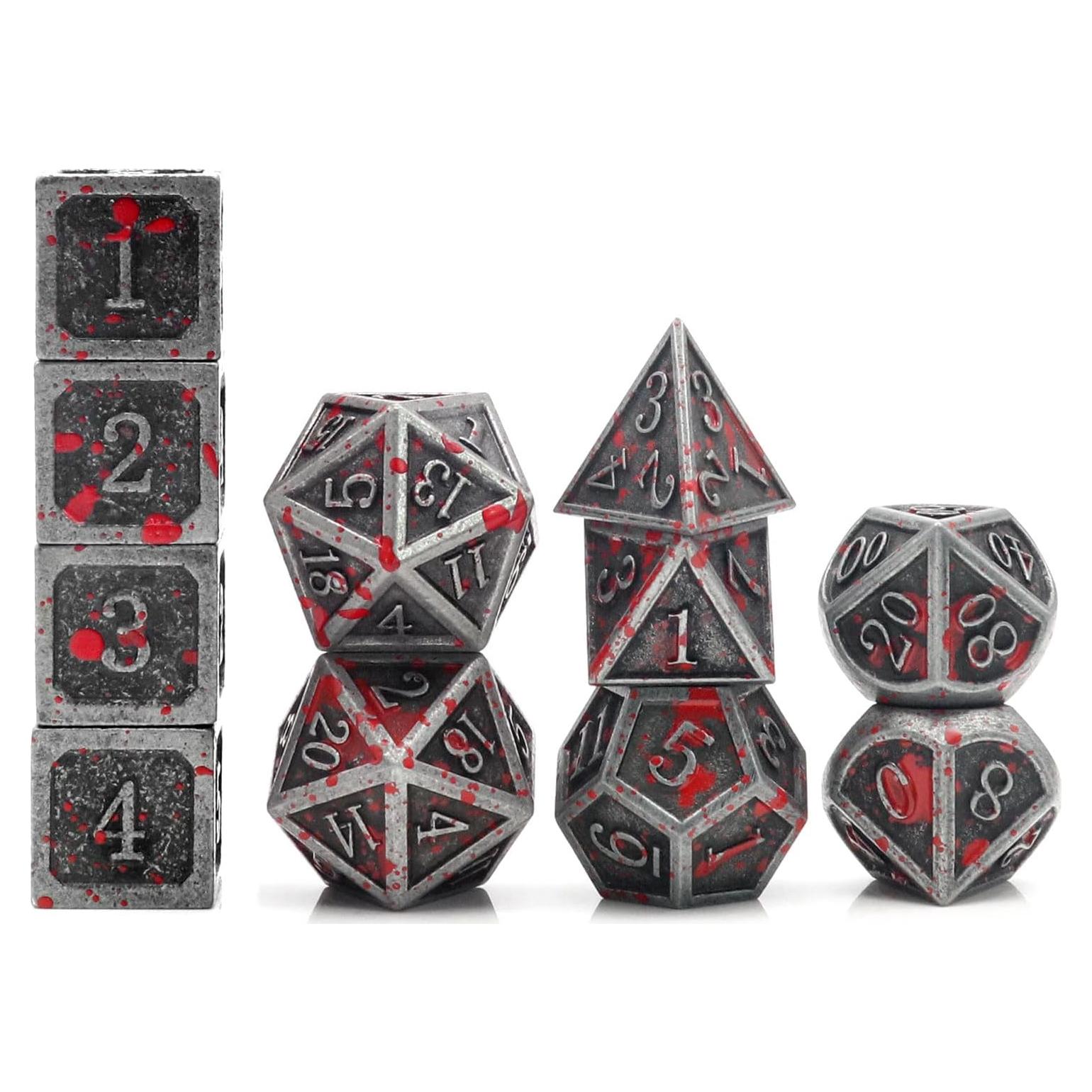 Set de Dados de Metal Antiguo Haxtec 11PCS D&D 5e