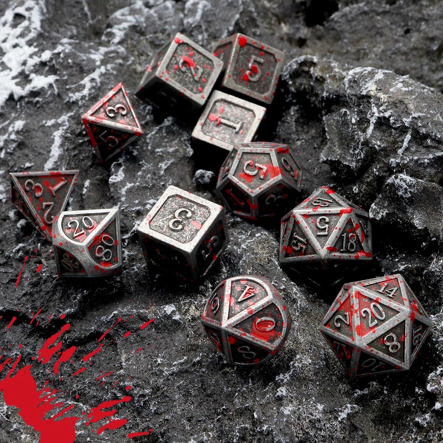 Set de Dados de Metal Antiguo Haxtec 11PCS D&D 5e