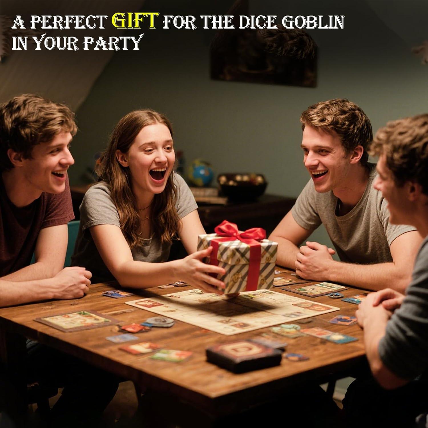 Juego de Dados D&D Haxtec de Metal 7 Piezas Hierro Antiguo Rojo