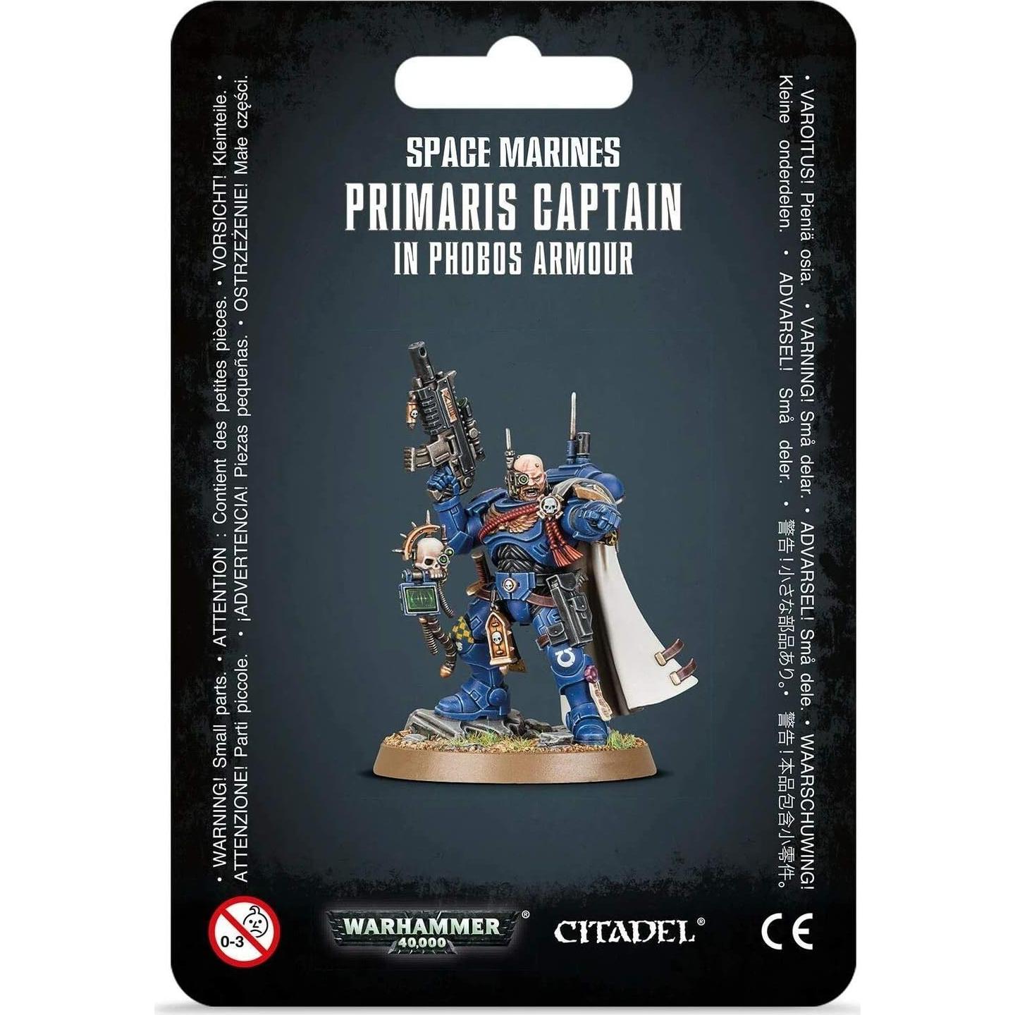 Capitán Primaris Marines Espaciales Armadura Phobos Games Workshop