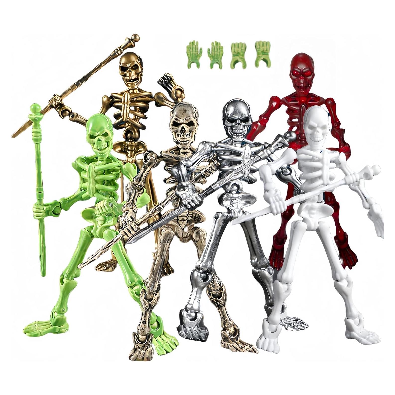 Paquete de 6 Figuras de Acción T13 Esqueletos Halloween 13 cm