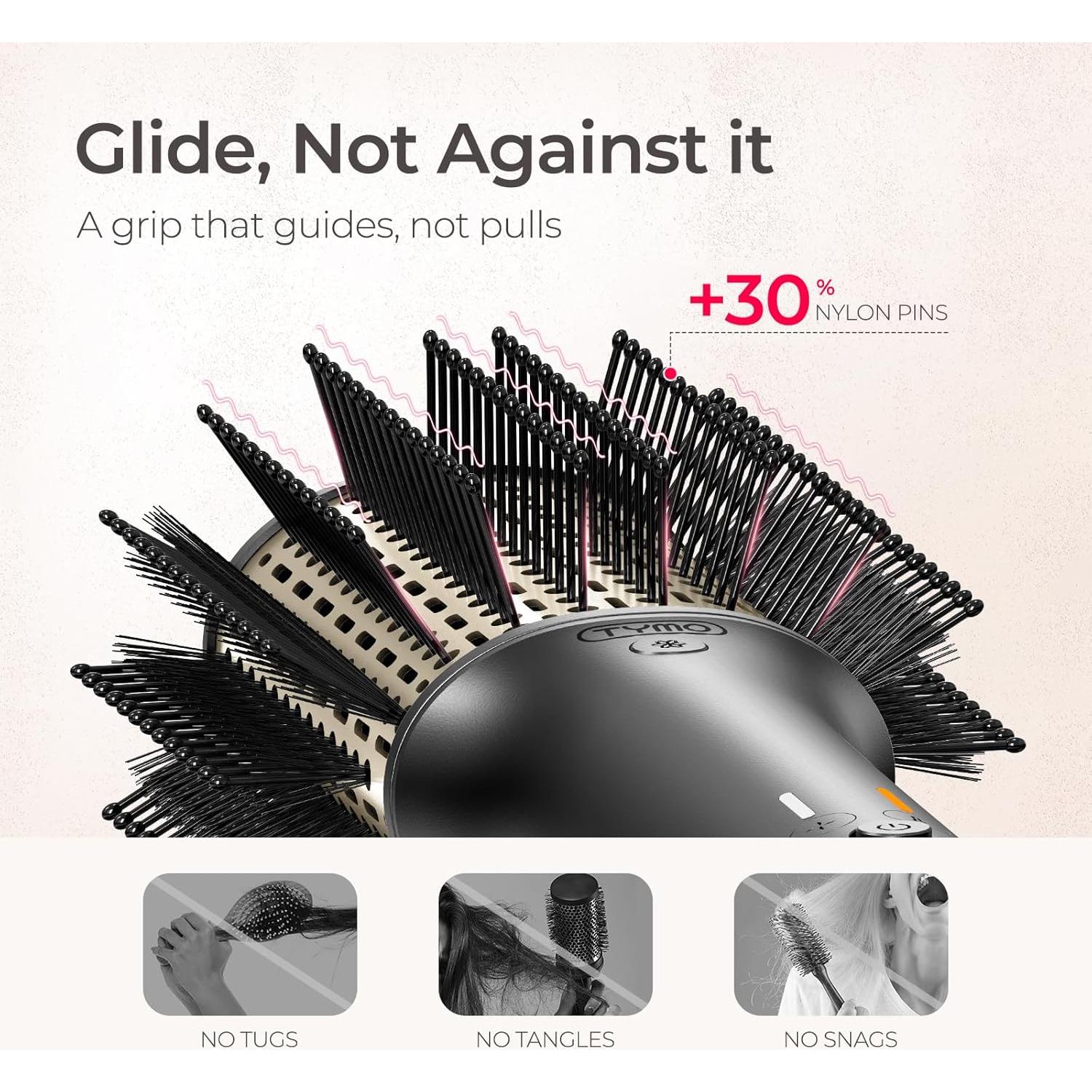 Cepillo Secador TYMO 3 en 1, Aire Caliente, 110,000 RPM, Sin Frizz