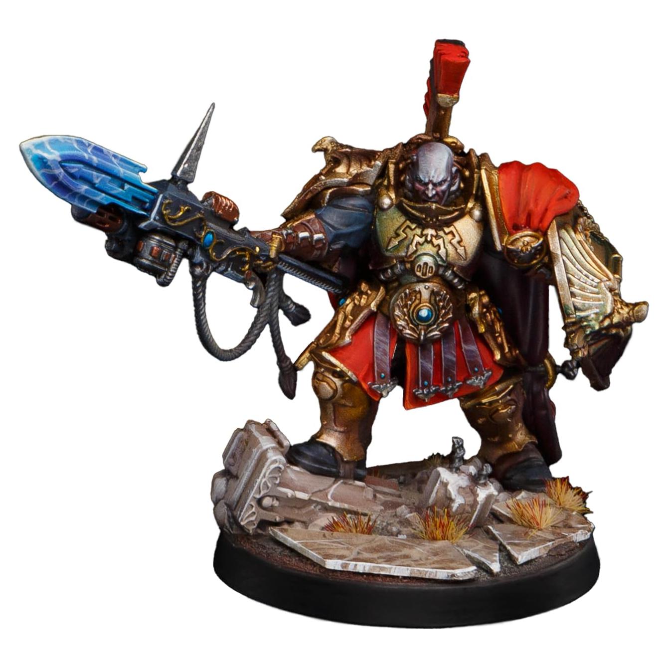 Capitán de Escudo Adeptus Custodes Miniatura Pintada a Mano