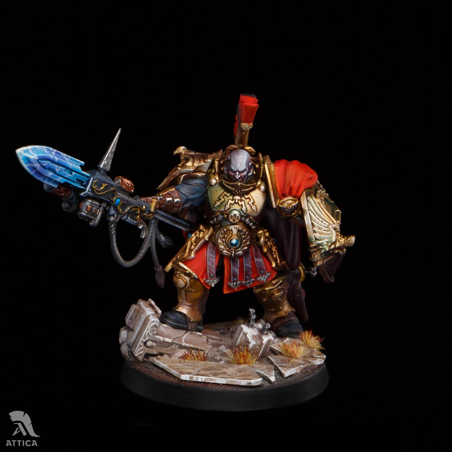 Capitán de Escudo Adeptus Custodes Miniatura Pintada a Mano