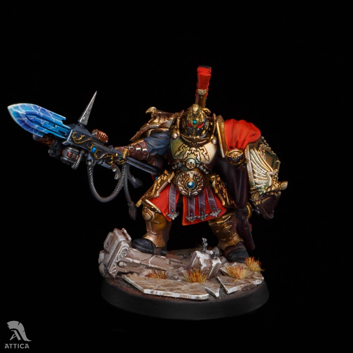 Capitán de Escudo Adeptus Custodes Miniatura Pintada a Mano