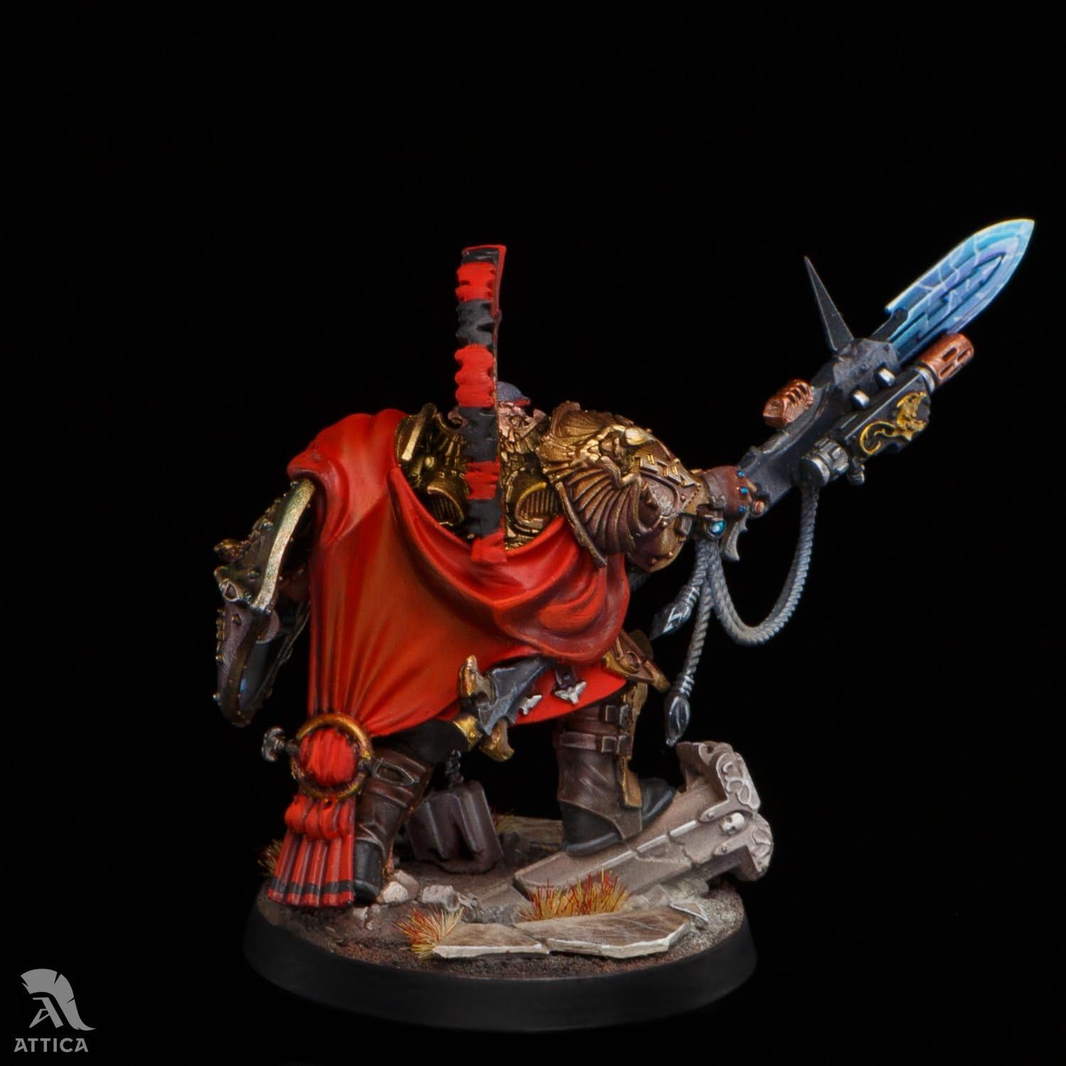 Capitán de Escudo Adeptus Custodes Miniatura Pintada a Mano