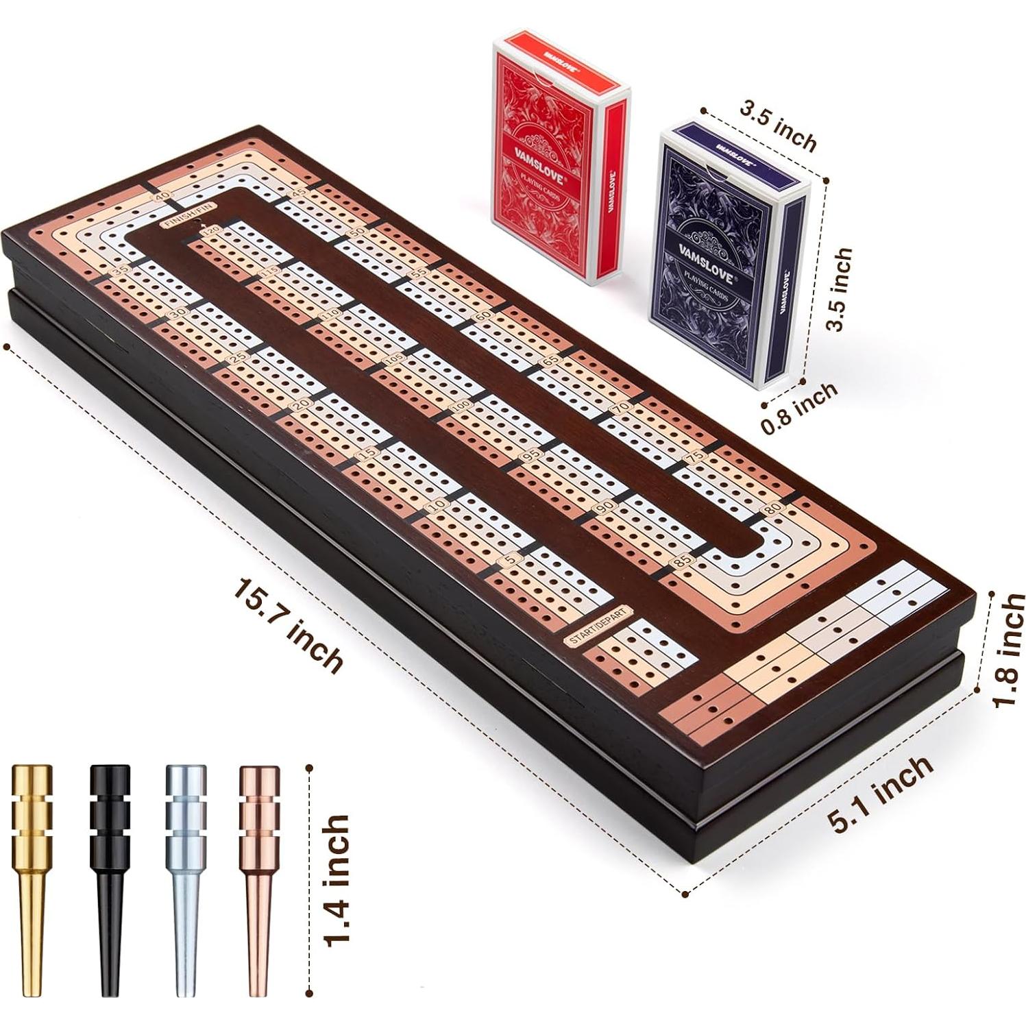 Juego de Mesa Cribbage de Madera VAMSLOVE con Tablero Magnético