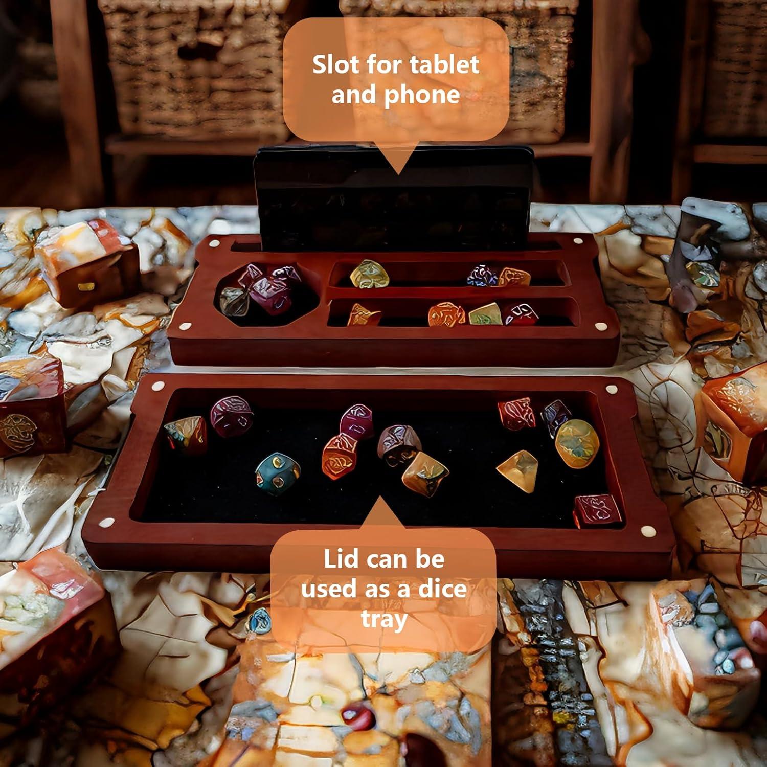 Caja de Dados de Madera Hunmor 24.1x10.2 cm con Tapa Magnética