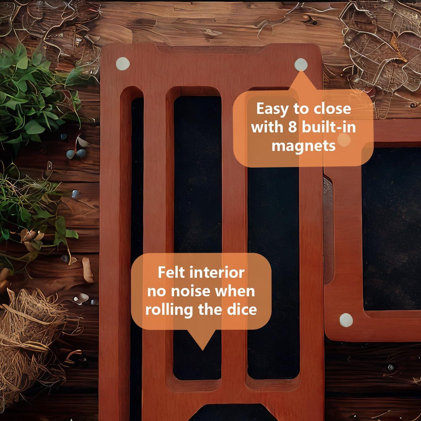 Caja de Dados de Madera Hunmor 24.1x10.2 cm con Tapa Magnética