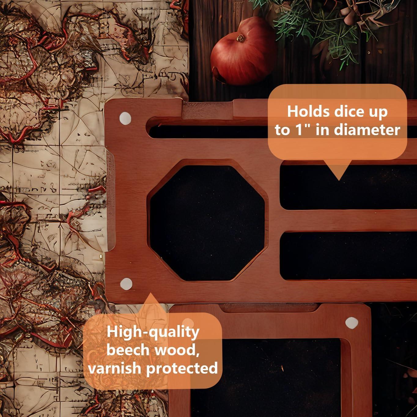 Caja de Dados de Madera Hunmor 24.1x10.2 cm con Tapa Magnética