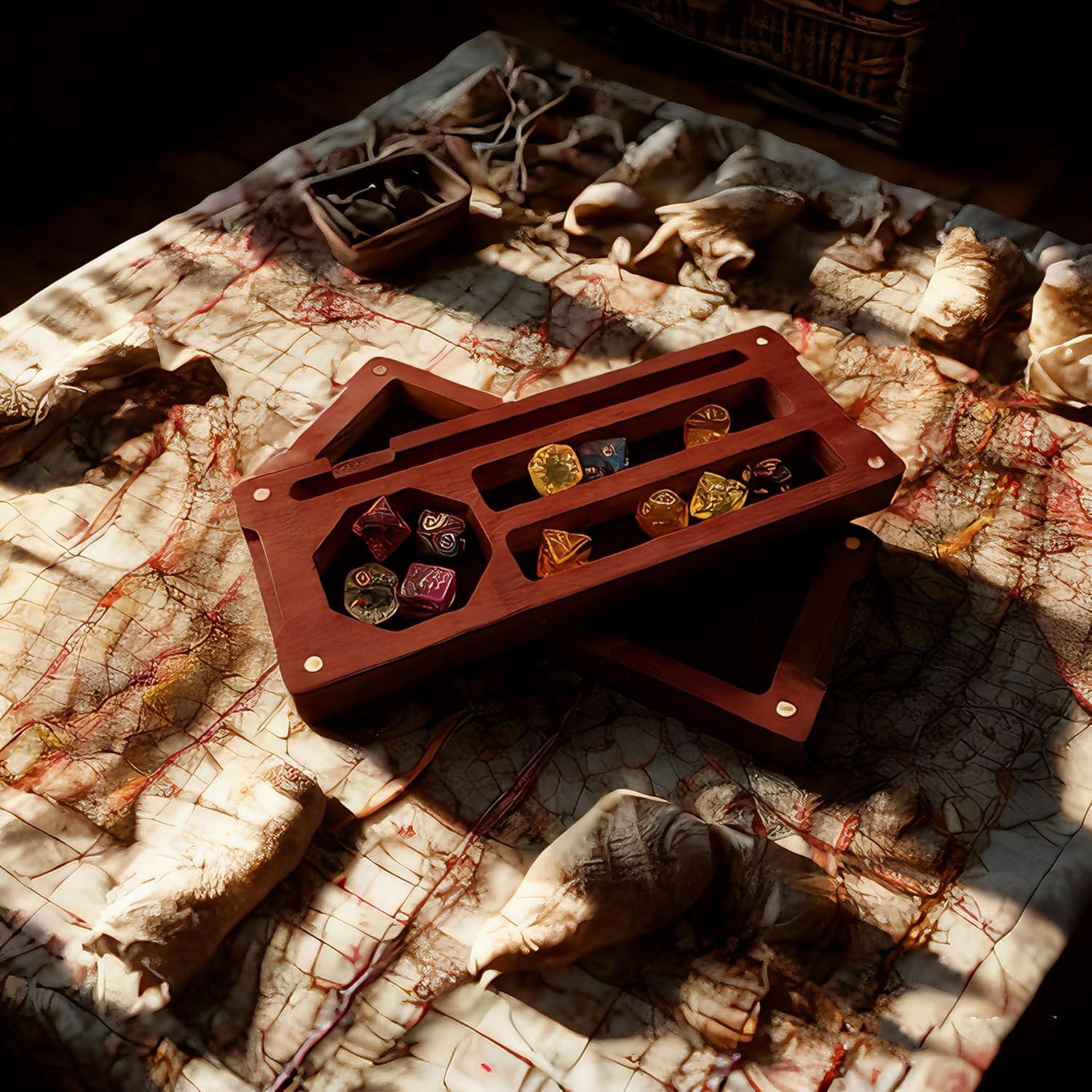 Caja de Dados de Madera Hunmor 24.1x10.2 cm con Tapa Magnética