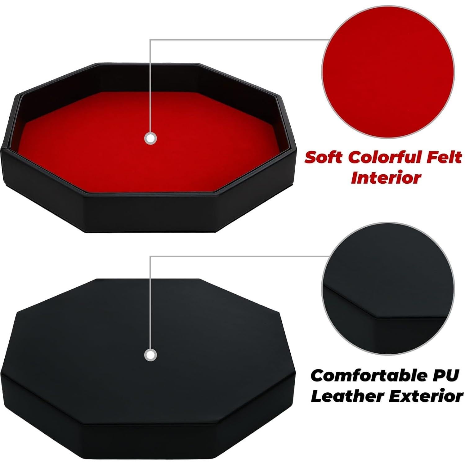 Bandeja Octagonal para Lanzar Dados Noamus 29.2 cm Rojo
