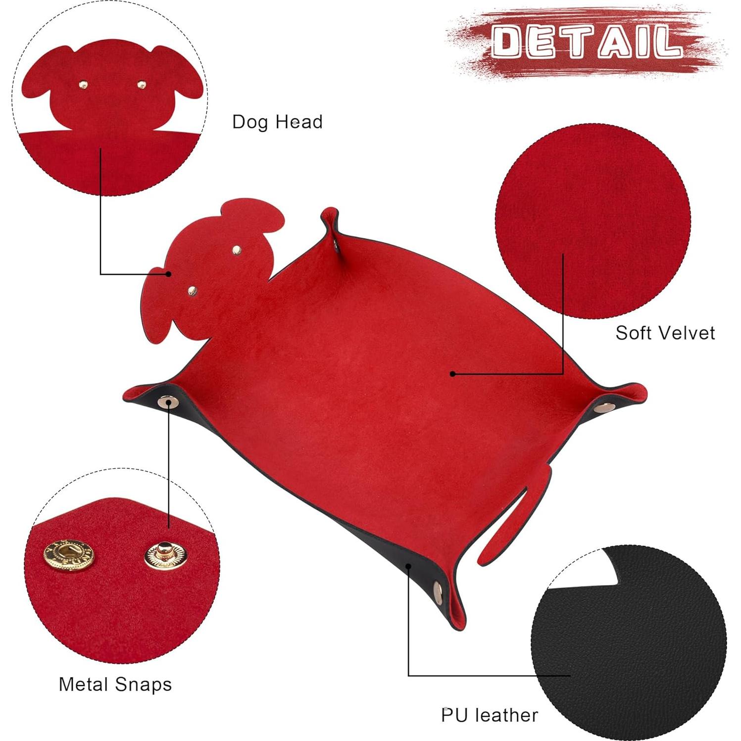 Bandeja de Dados para Perros SIQUK 2 Piezas Plegables Negro Rojo