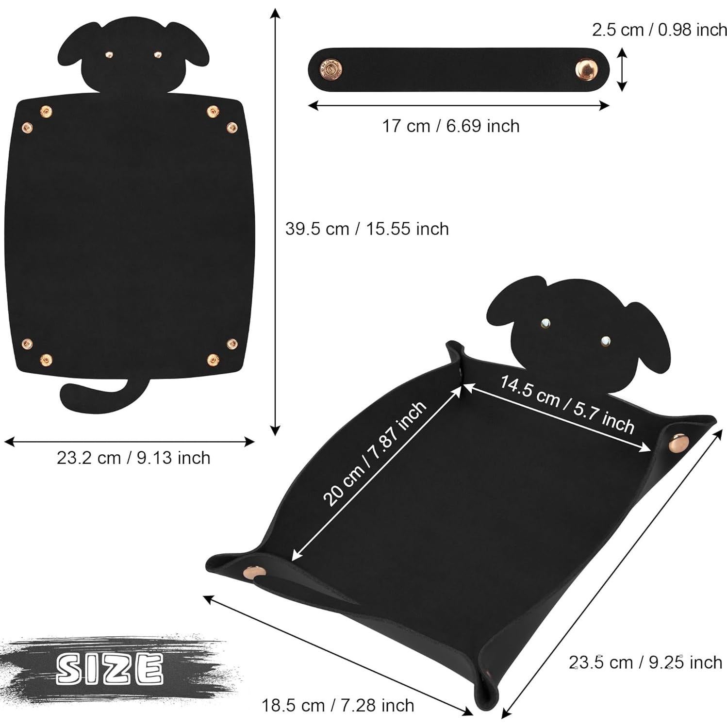 Bandeja de Dados para Perros SIQUK 2 Piezas Plegables Negro Rojo
