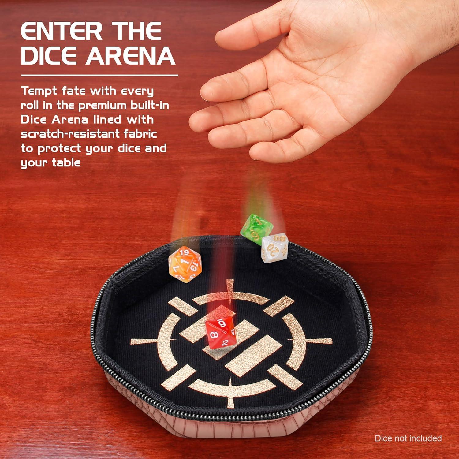 Bandeja y Estuche de Dados DnD ENHANCE Dragón Rosa 150 Dados