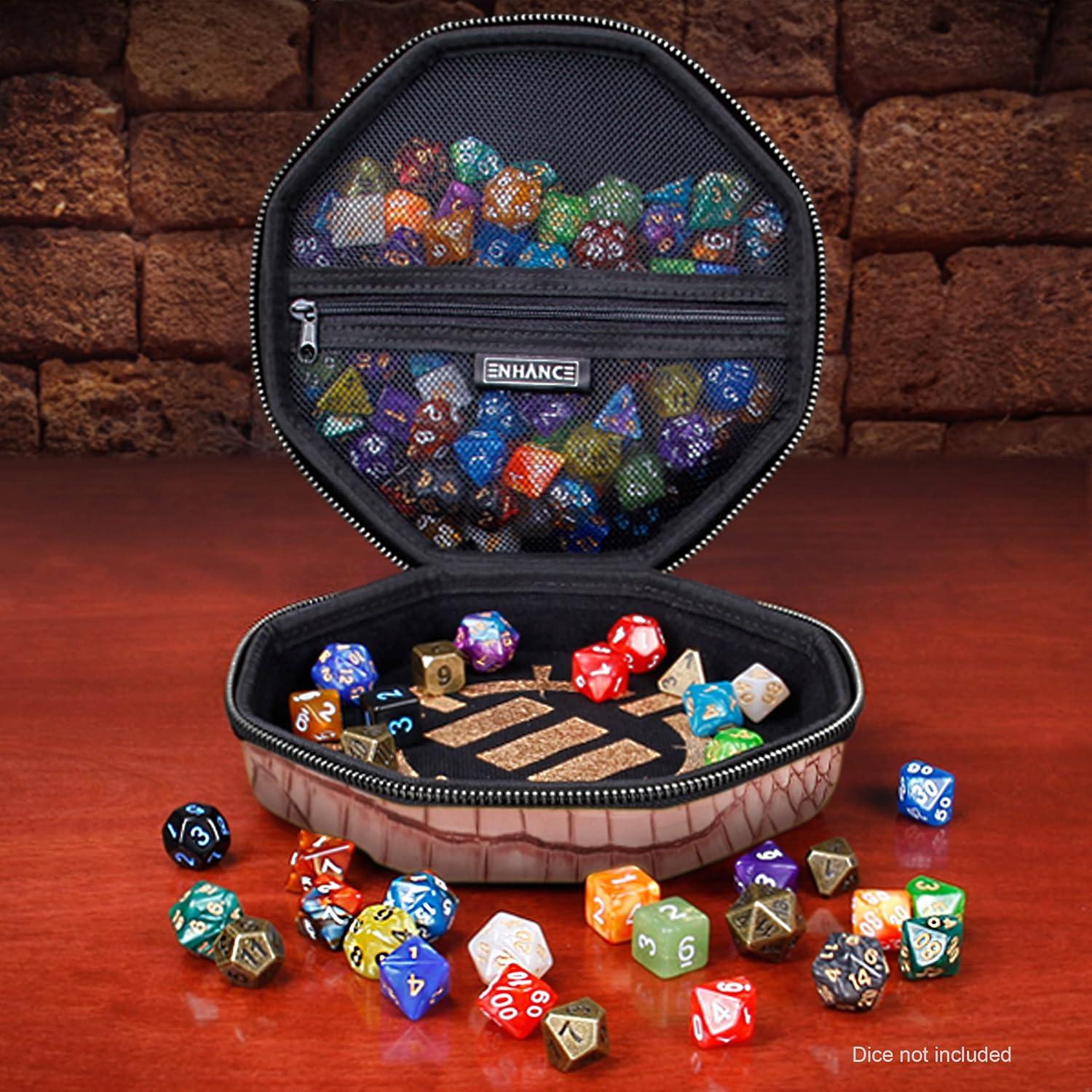 Bandeja y Estuche de Dados DnD ENHANCE Dragón Rosa 150 Dados