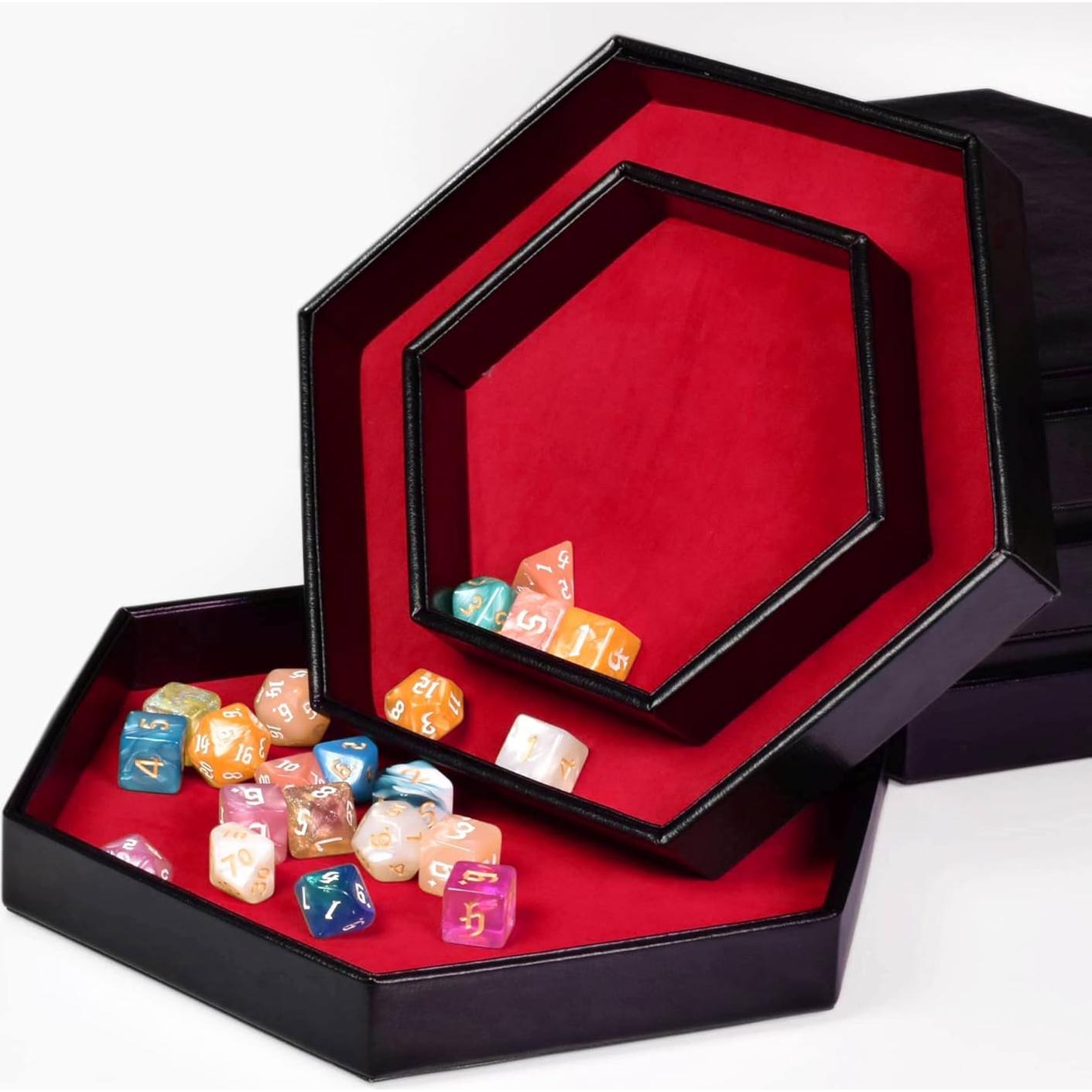 Bandeja de Dados KSNDie Hexagonal 22.5cm Rojo 2 en 1