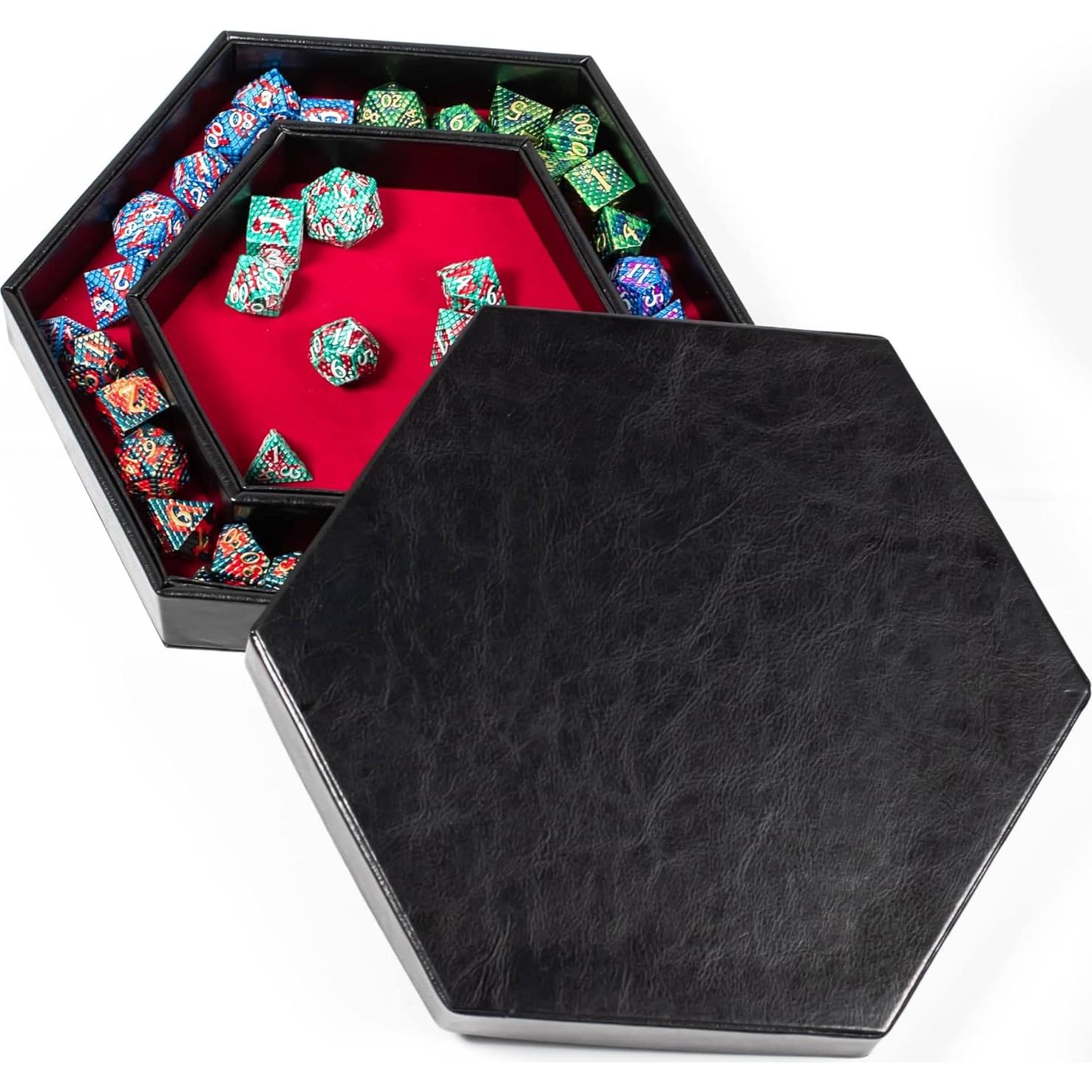 Bandeja de Dados KSNDie Hexagonal 22.5cm Rojo 2 en 1