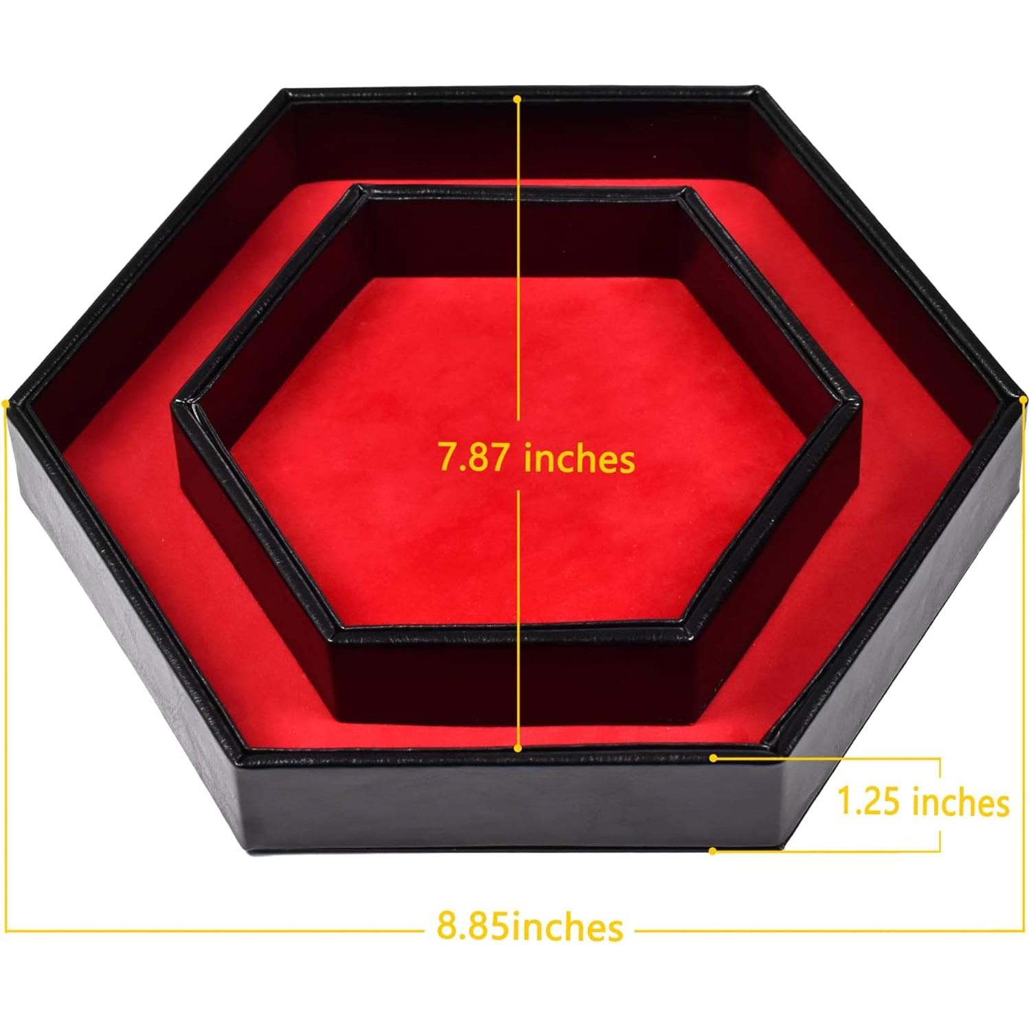 Bandeja de Dados KSNDie Hexagonal 22.5cm Rojo 2 en 1