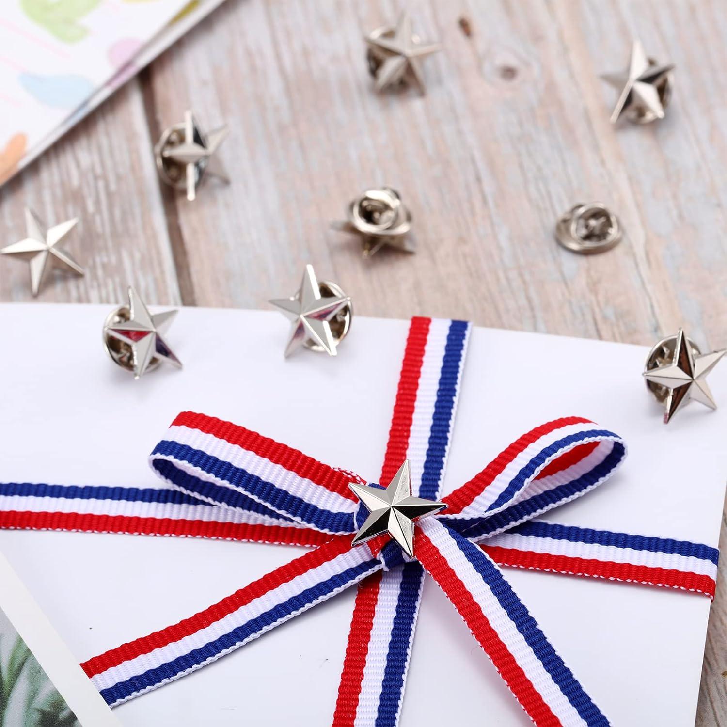 60 Pines de Solapa Estrella Plateados Kenning - Insignias para Mochilas