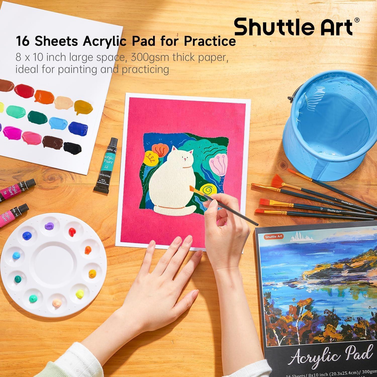 Conjunto de Pintura Acrílica Shuttle Art 54 Piezas 30 Colores