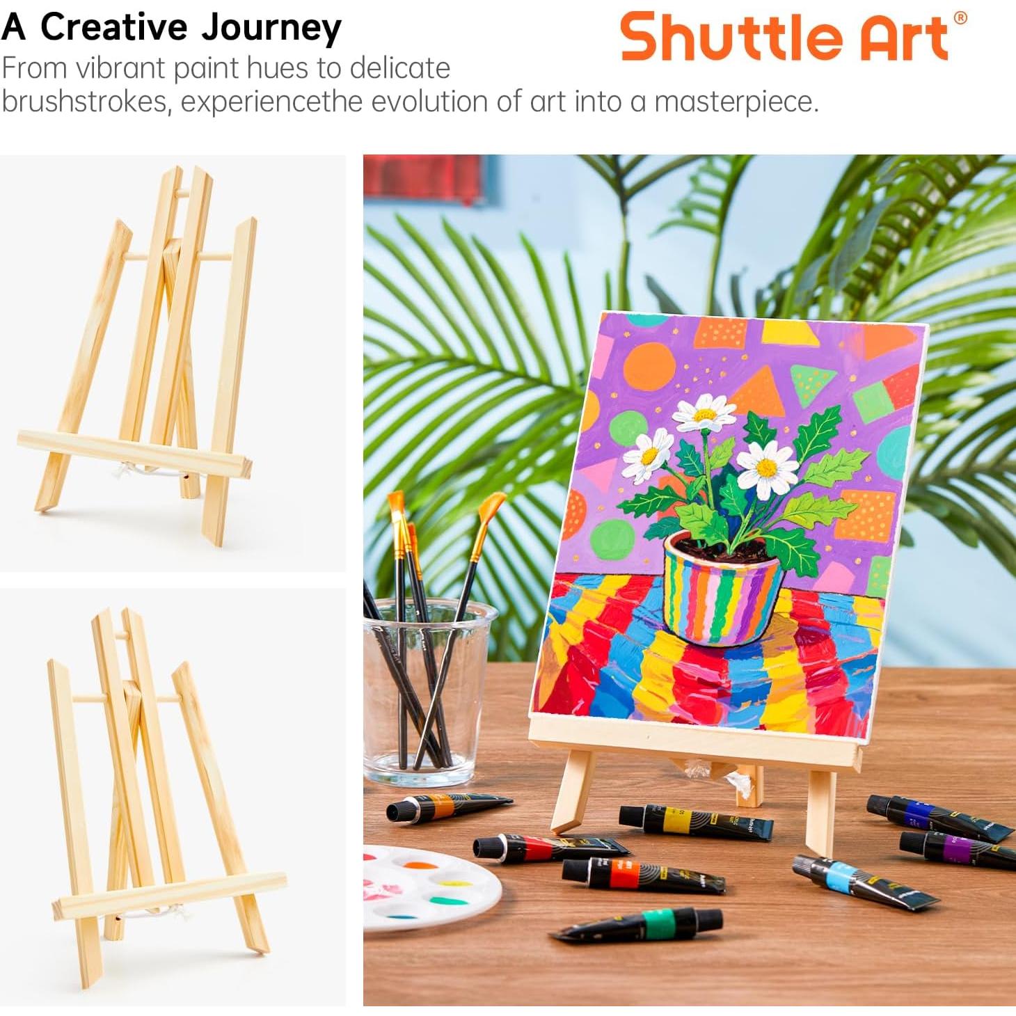 Juego de Pintura Acrílica Shuttle Art 87 Pack con Lienzos y Pinceles