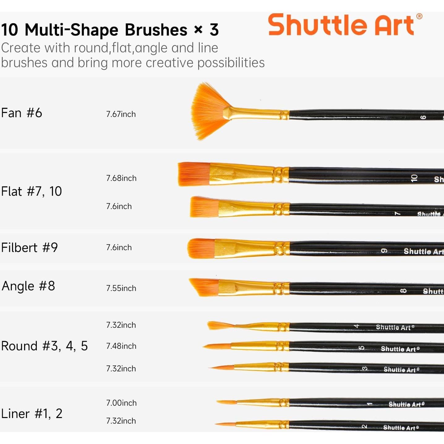 Juego de Pintura Acrílica Shuttle Art 87 Pack con Lienzos y Pinceles