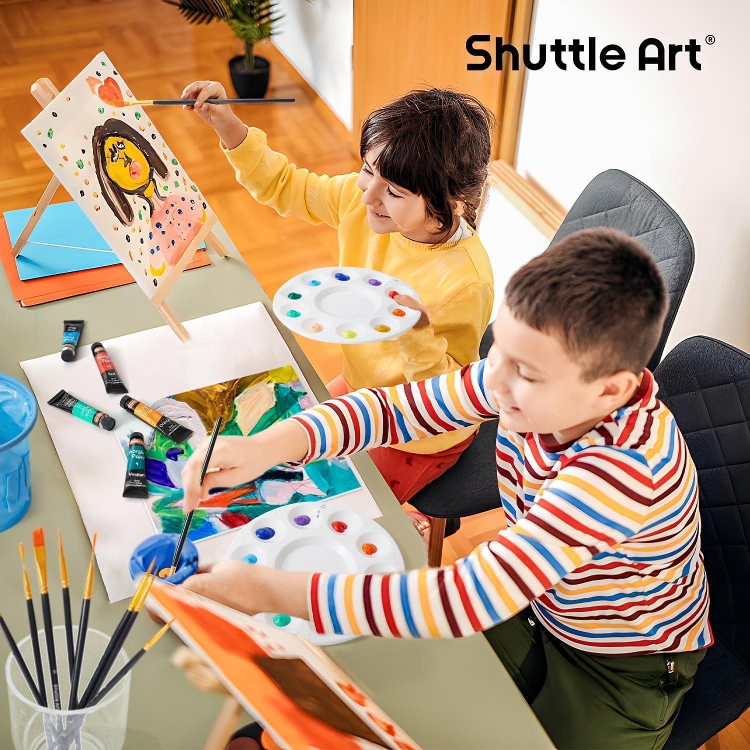 Juego de Pintura Acrílica Shuttle Art 87 Pack con Lienzos y Pinceles
