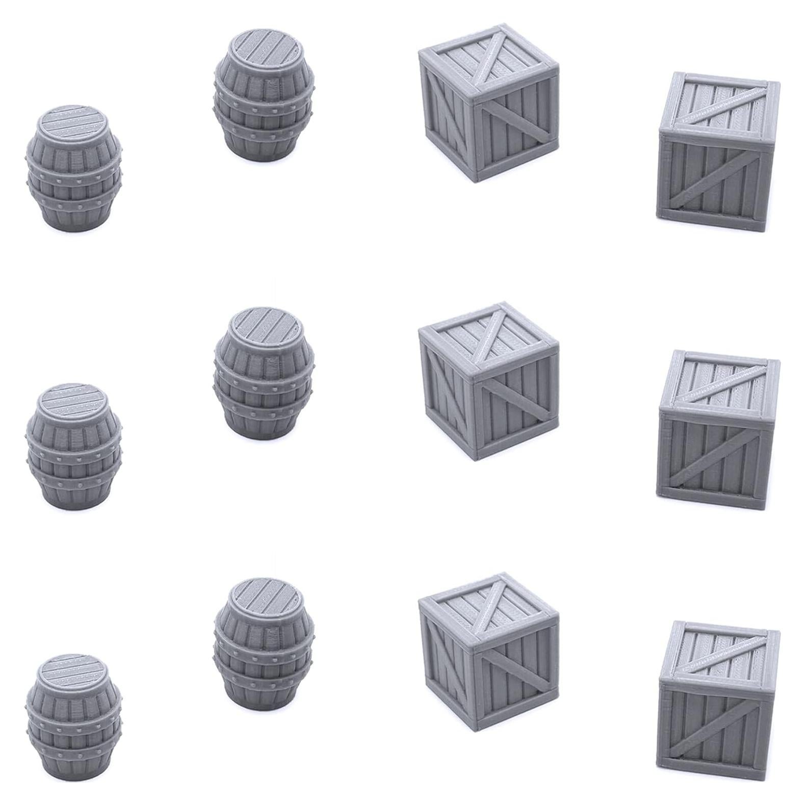 Cajas y Barriles Escenografía 3D EnderToys para RPG y Wargame