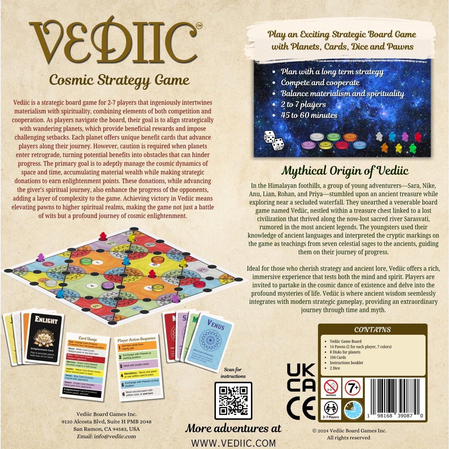 Juego de Mesa Vediic - Estrategia Cósmica 2-7 Jugadores